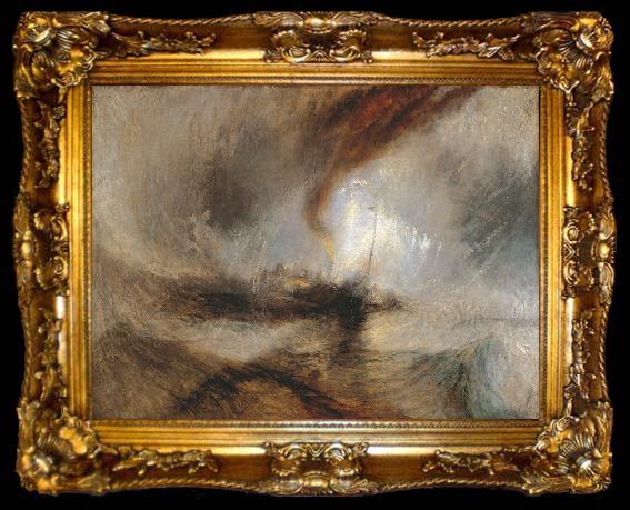 framed  Joseph Mallord William Turner Snowstorm Boat at the Harbour Entrance (mk10), ta009-2